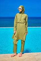 Andalus Green Full Coverage Burkini Set for Women A2503-5 Covered Burkini Swimwear La Vie Bien Andalus Green Full Coverage Burkini Set for Women A2503-5