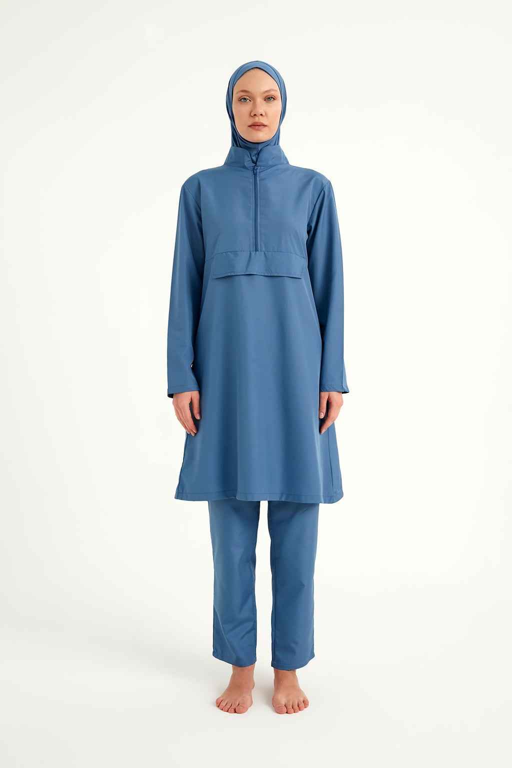 Andalus Indigo Full Coverage Burkini Set for Women A2503-6 Covered Burkini Swimwear La Vie Bien Andalus Indigo Full Coverage Burkini Set for Women A2503-6