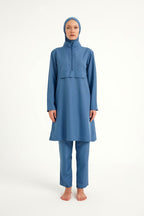 Andalus Indigo Full Coverage Burkini Set for Women A2503-6 Covered Burkini Swimwear La Vie Bien Andalus Indigo Full Coverage Burkini Set for Women A2503-6