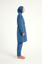 Andalus Indigo Full Coverage Burkini Set for Women A2503-6 Covered Burkini Swimwear La Vie Bien Andalus Indigo Full Coverage Burkini Set for Women A2503-6