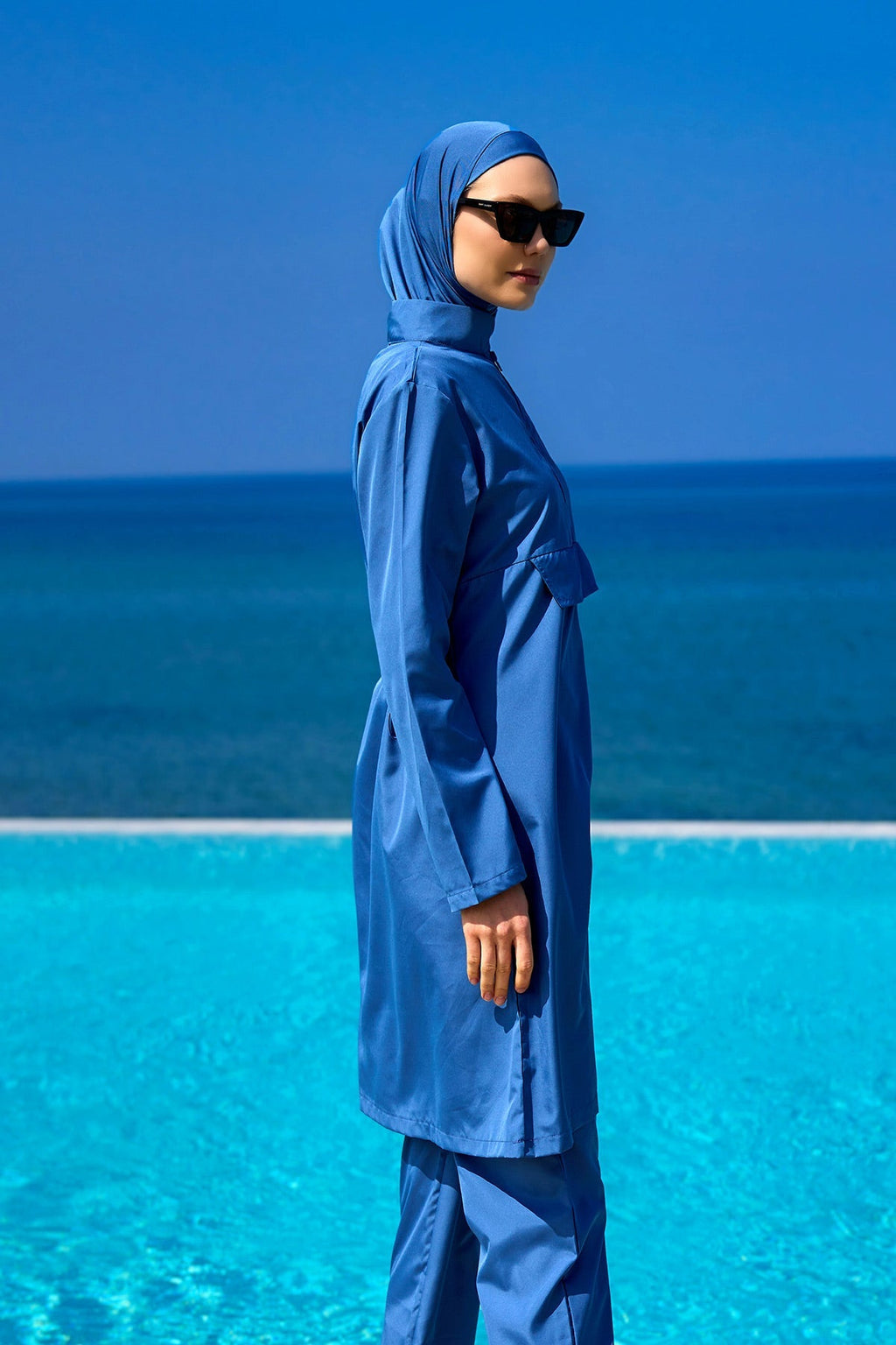Andalus Indigo Full Coverage Burkini Set for Women A2503-6 Covered Burkini Swimwear La Vie Bien Andalus Indigo Full Coverage Burkini Set for Women A2503-6