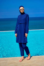 Andalus Navy Full Coverage Burkini Set for Women A2503-2 Covered Burkini Swimwear La Vie Bien Andalus Navy Full Coverage Burkini Set for Women A2503-2