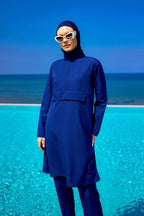 Andalus Navy Full Coverage Burkini Set for Women A2503-2 Covered Burkini Swimwear La Vie Bien Andalus Navy Full Coverage Burkini Set for Women A2503-2