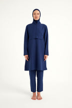 Andalus Navy Full Coverage Burkini Set for Women A2503-2 Covered Burkini Swimwear La Vie Bien Andalus Navy Full Coverage Burkini Set for Women A2503-2
