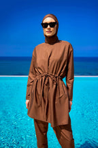 Andalus Full Coverage Burkini Set with Front Ruching A2502-3