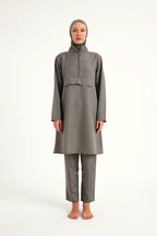 Andalus Gray Full Coverage Burkini Set for Women A2503-4