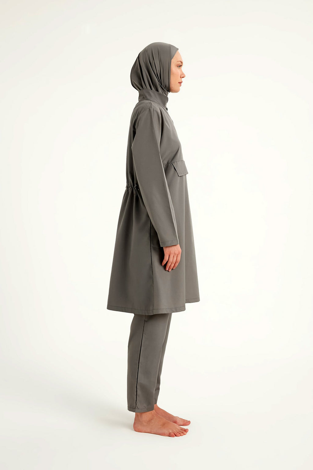 Andalus Gray Full Coverage Burkini Set for Women A2503-4