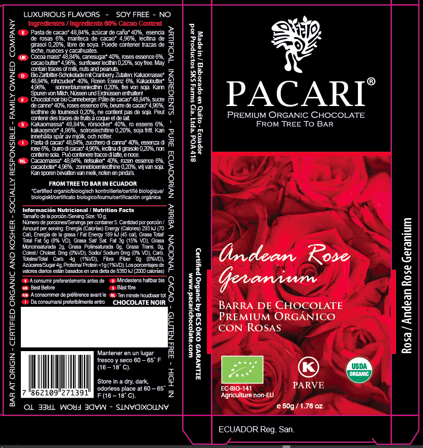 Andean Rose Organic Chocolate Bar Chocolate La Vie Bien Andean Rose Organic Chocolate Bar