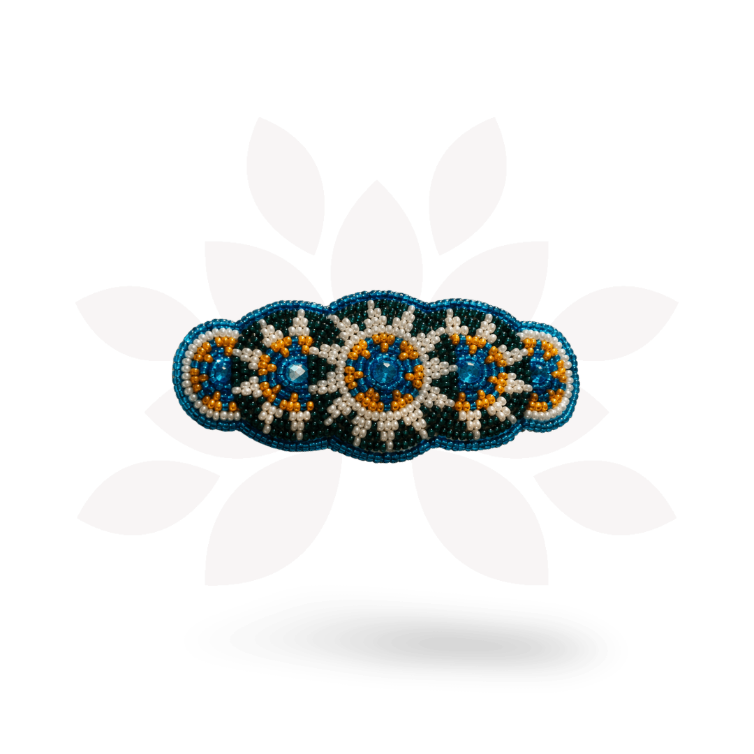Andrea Seed Bead Boho Hair Barrette - Guatemala Accessories La Vie Bien Andrea Seed Bead Boho Hair Barrette - Guatemala
