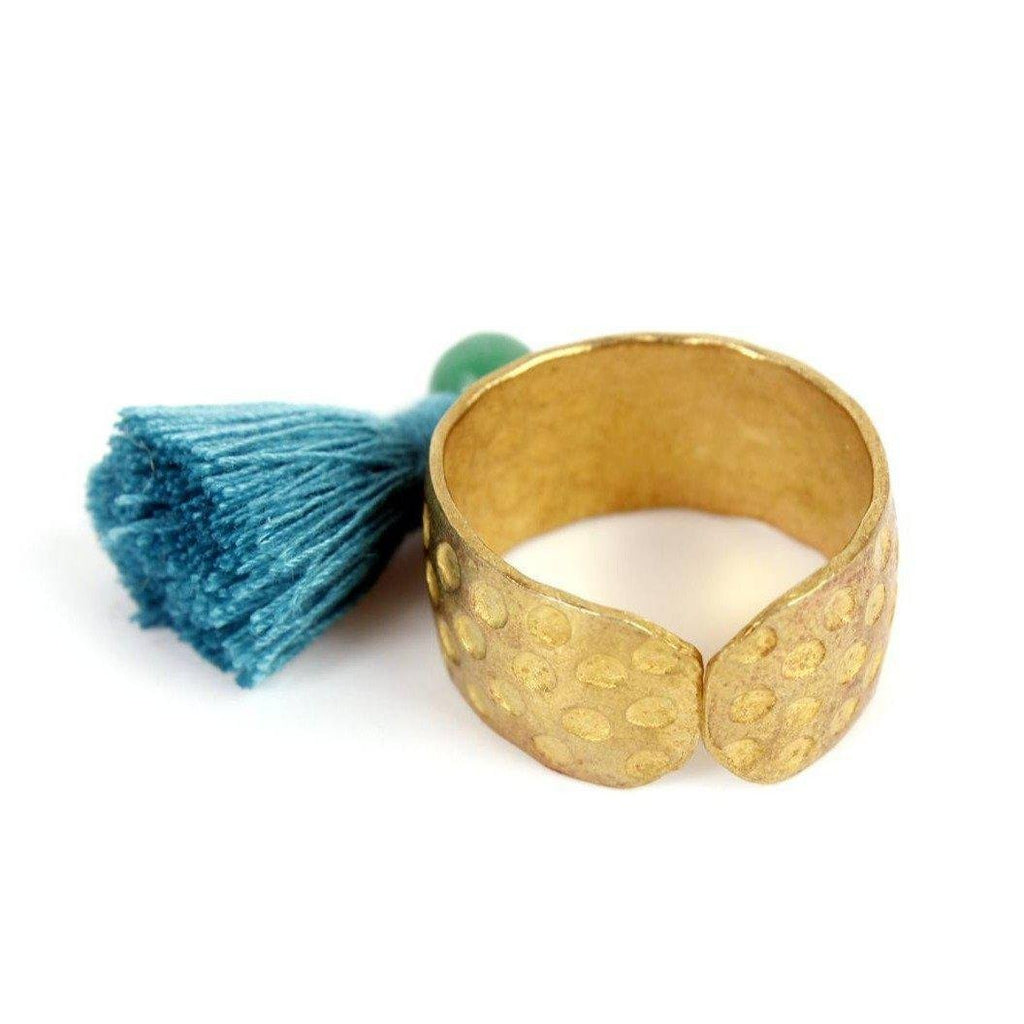 Aneesa Tassel Brass Adjustable Ring - Thailand Jewelry La Vie Bien Aneesa Tassel Brass Adjustable Ring - Thailand