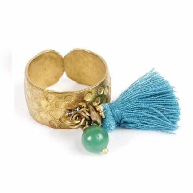 Aneesa Tassel Brass Adjustable Ring - Thailand Jewelry La Vie Bien Aneesa Tassel Brass Adjustable Ring - Thailand
