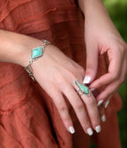 Anemone Blue Turquoise and Sterling Silver Statement Ring by Barse Jewelry