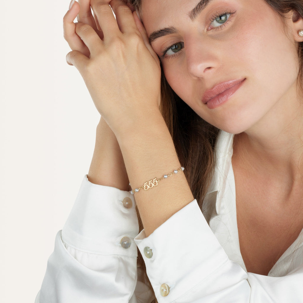 Angel Numbers Pearl Bracelet La Vie Bien Angel Numbers Pearl Bracelet