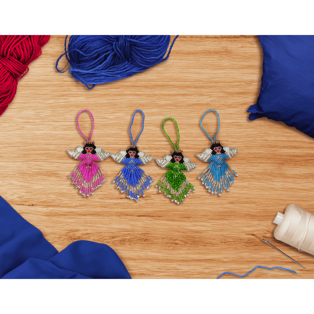 Angel Seed Bead Ornament - Guatemala Decor La Vie Bien Angel Seed Bead Ornament - Guatemala