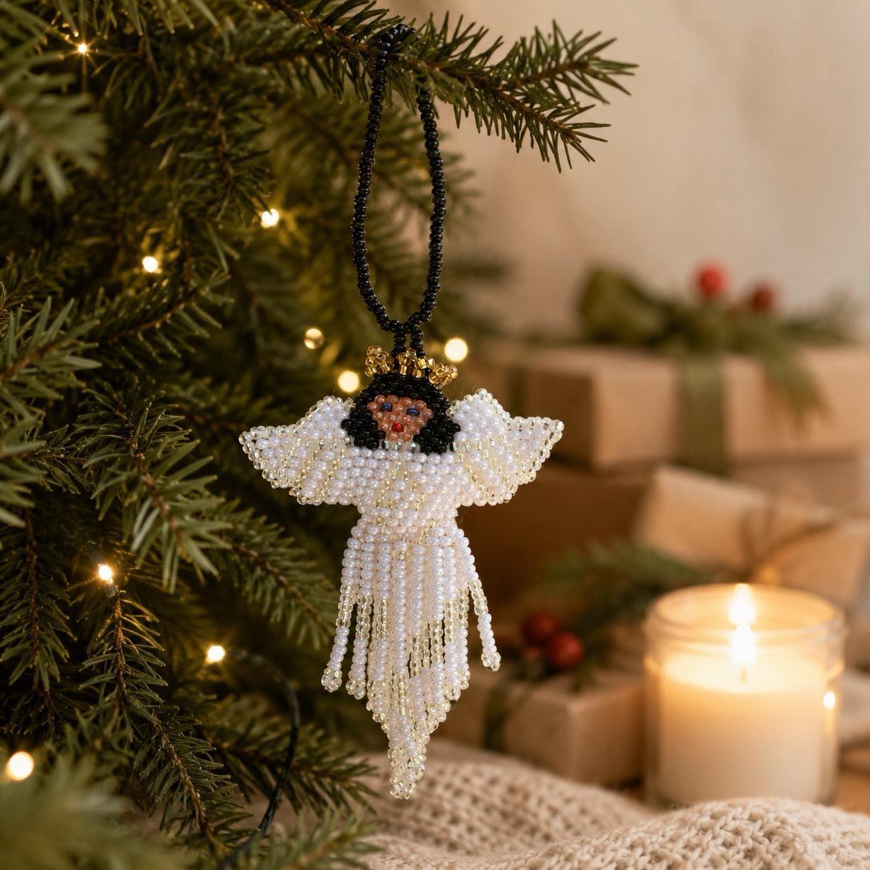Angel Seed Bead Ornament - Guatemala Ornament La Vie Bien Angel Seed Bead Ornament - Guatemala