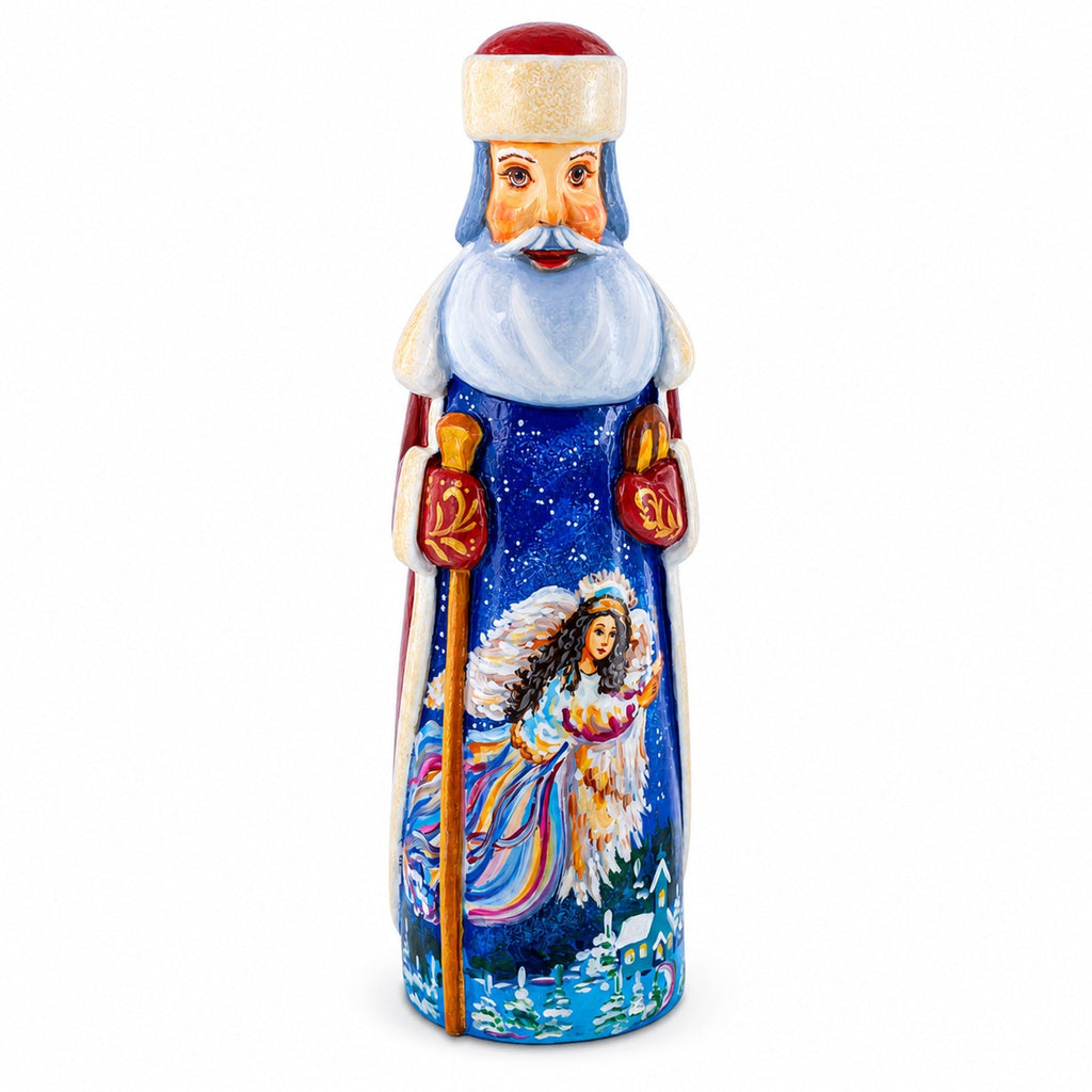 Angels in The Night Hand Carved Wooden Santa 7.25 Inches Christmas Decor > Carved Wooden Santa La Vie Bien Angels in The Night Hand Carved Wooden Santa 7.25 Inches