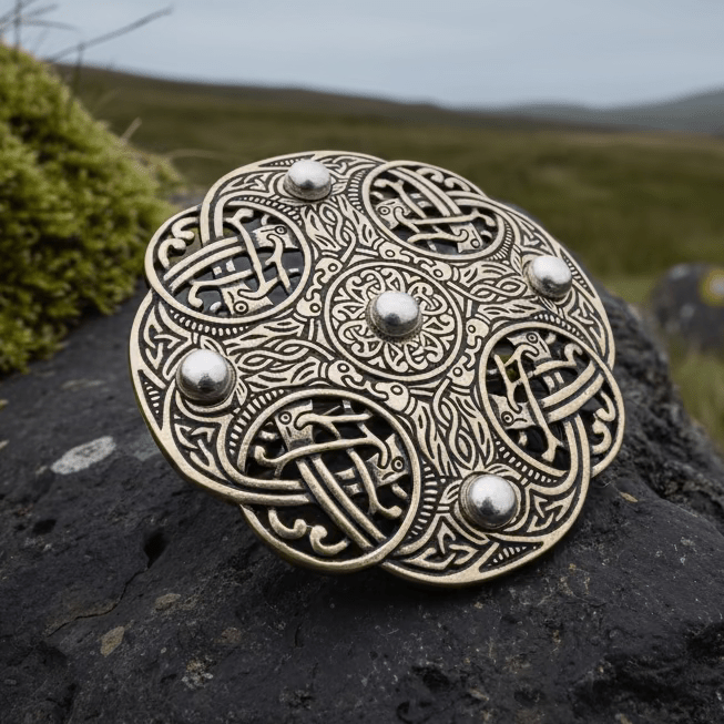 Anglo Saxon Galloway Brooch - Bronze Historical Reproduction Pin Brooch La Vie Bien Anglo Saxon Galloway Brooch - Bronze Historical Reproduction Pin