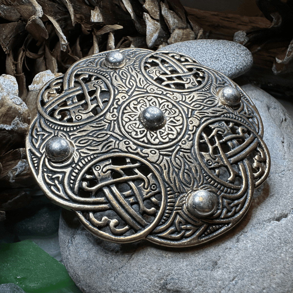 Anglo Saxon Galloway Brooch - Bronze Historical Reproduction Pin Brooch La Vie Bien Anglo Saxon Galloway Brooch - Bronze Historical Reproduction Pin