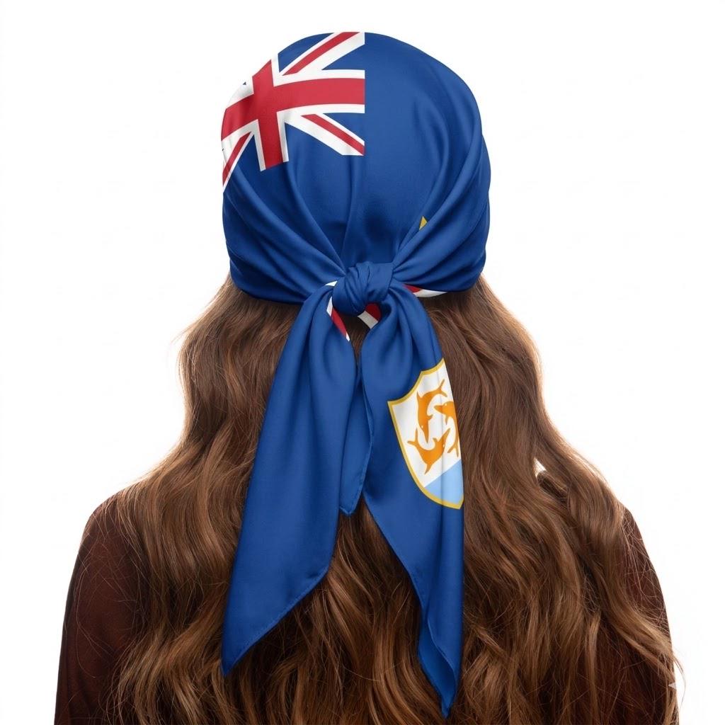 Anguilla Flag Bandana All-Over Print Bandana La Vie Bien Anguilla Flag Bandana