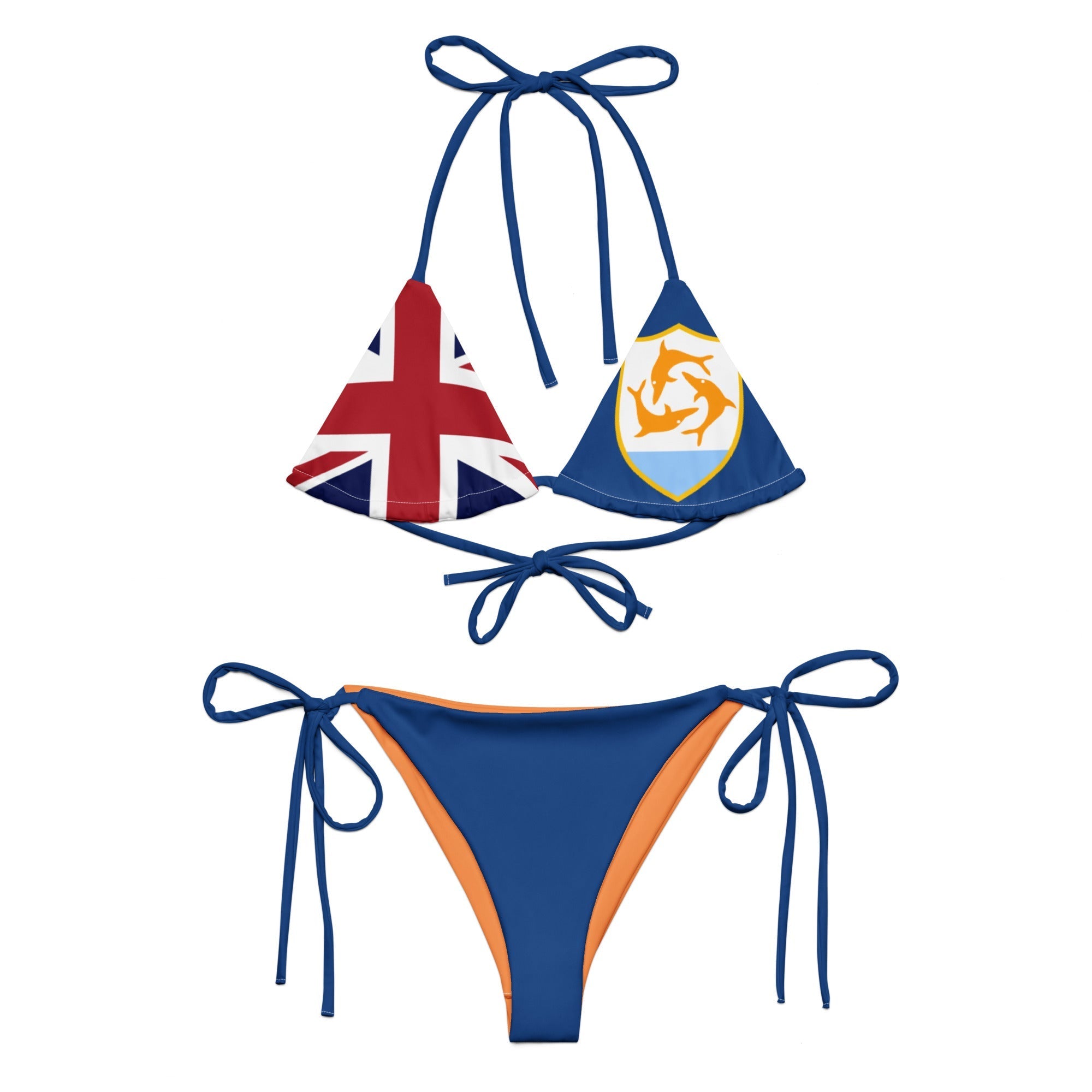 Anguilla Flag String Bikini All - Over Print Recycled String Bikini La Vie Bien Anguilla Flag String Bikini