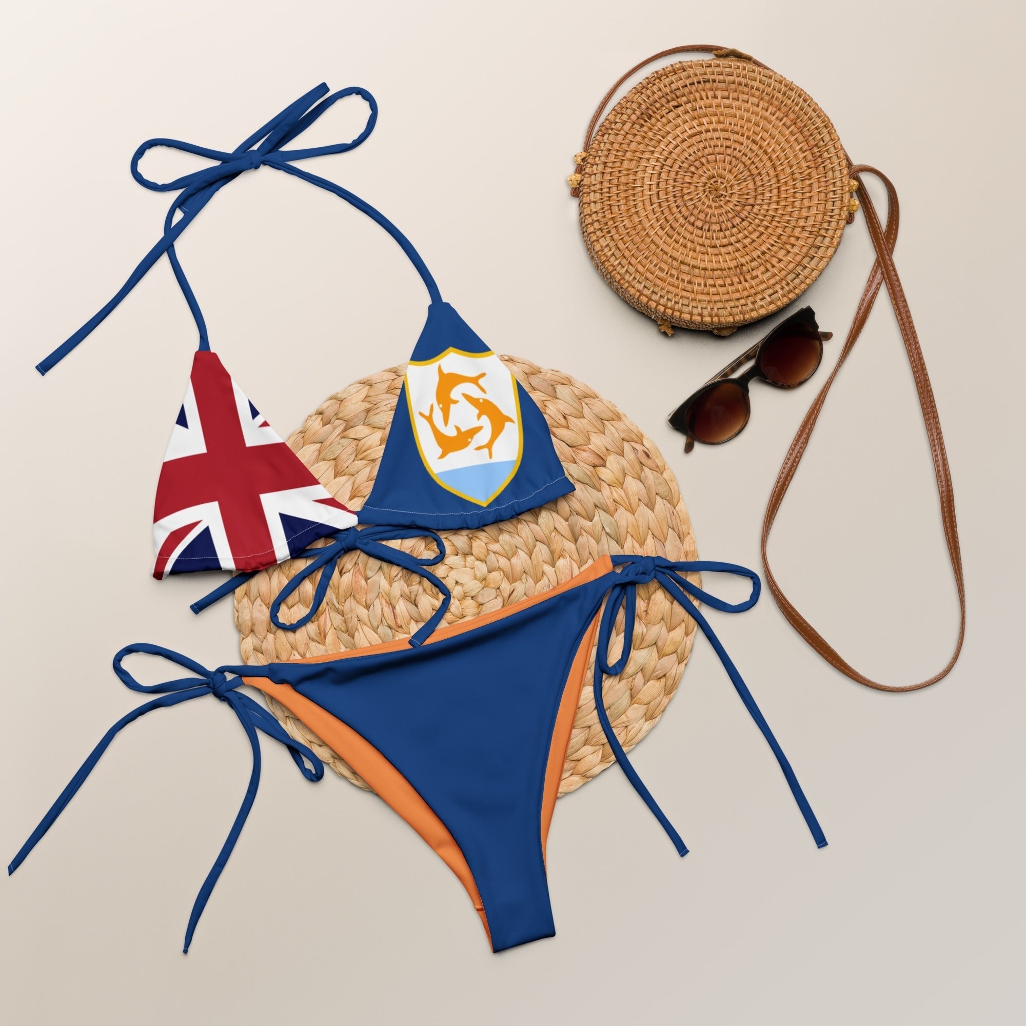 Anguilla Flag String Bikini All - Over Print Recycled String Bikini La Vie Bien Anguilla Flag String Bikini