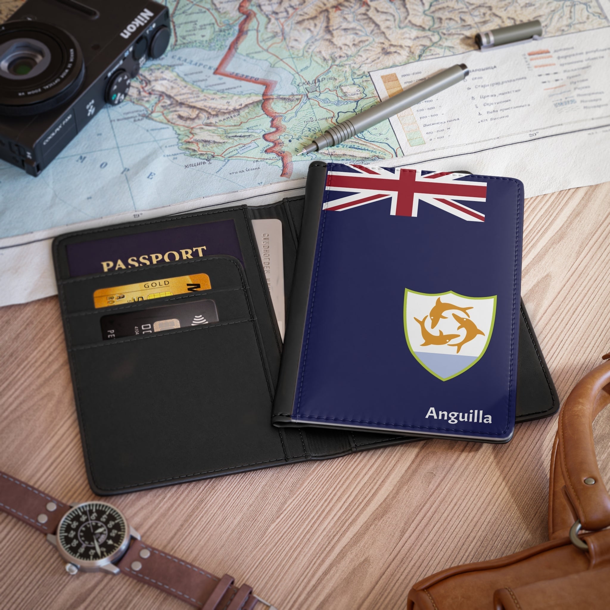 Anguilla Leather Passport Cover Passport Cover La Vie Bien Anguilla Leather Passport Cover