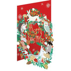 Animal Wreath Lasercut Christmas Card by Ash & Rose