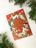 Animal Wreath Lasercut Christmas Card by Ash & Rose