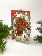 Animal Wreath Lasercut Christmas Card by Ash & Rose