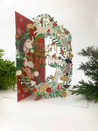 Animal Wreath Lasercut Christmas Card by Ash & Rose