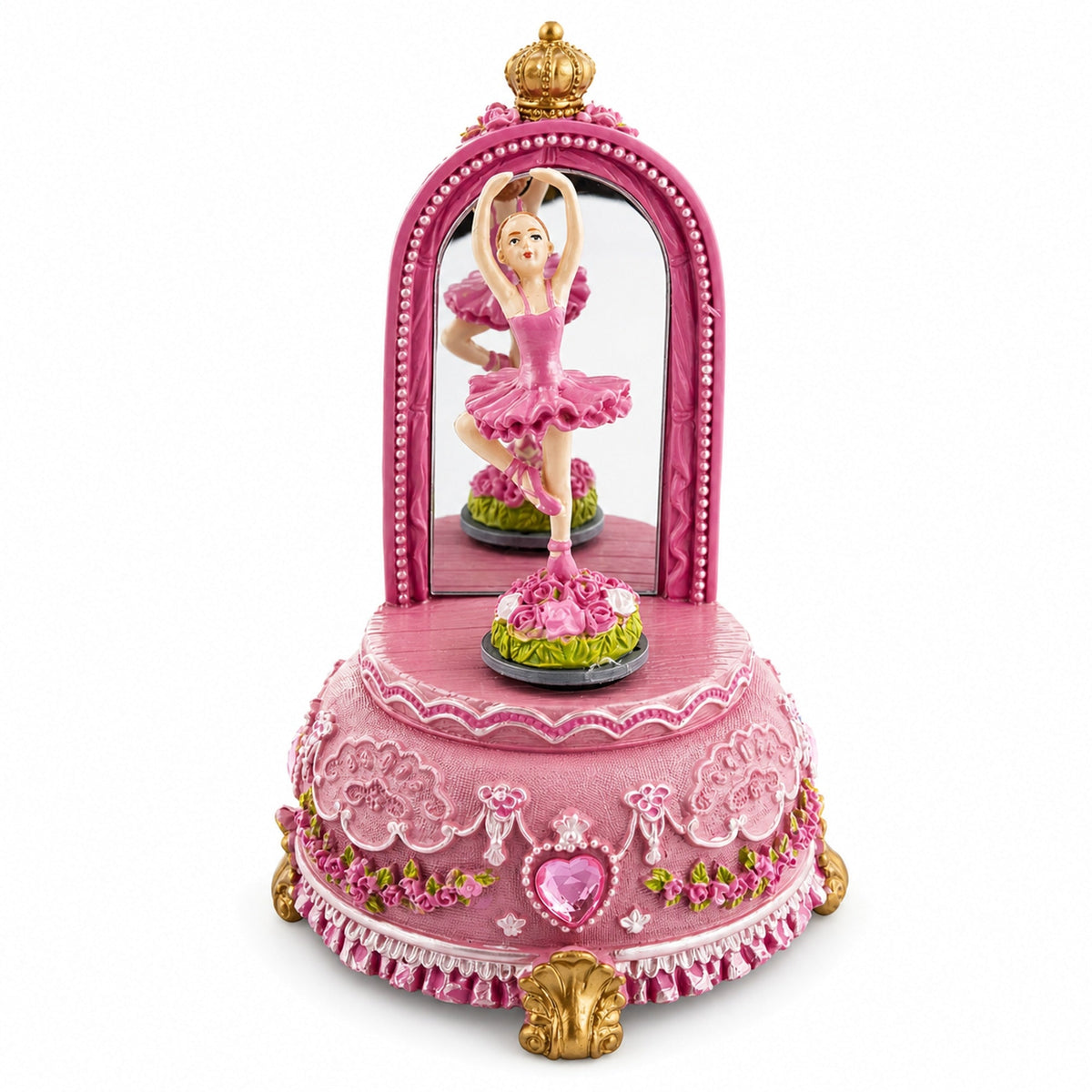 Animated Musical Ballerina Figurine - Rotating Swan Lake Mirror Music Box Musical Figurines > Ballet La Vie Bien Animated Musical Ballerina Figurine - Rotating Swan Lake Mirror Music Box