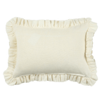Anita Linen Solid Throw Pillow Cover, Cream Ruffled by White Cliff Studio