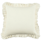 Anita Linen Solid Throw Pillow Cover, Cream Ruffled by White Cliff Studio