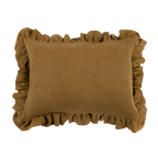 Anita Linen Solid Throw Pillow Cover, Mustard Ruffled by White Cliff Studio
