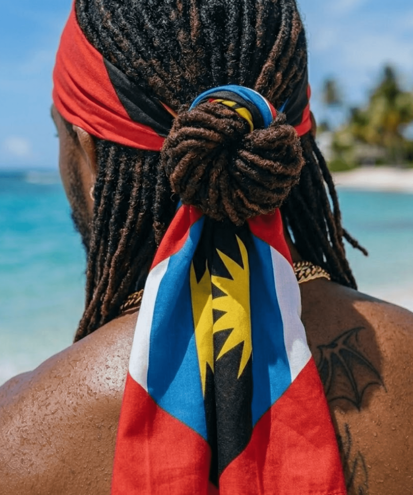 Antigua & Barbuda Flag Bandana All-Over Print Bandana La Vie Bien Antigua & Barbuda Flag Bandana