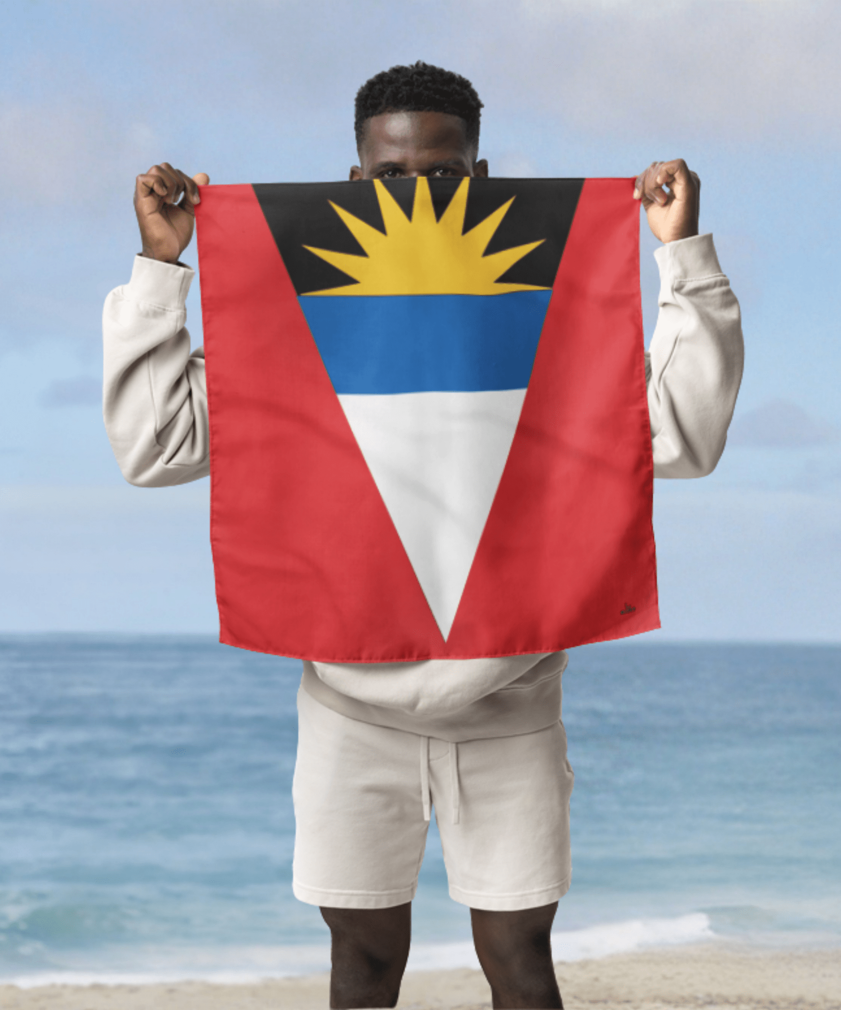 Antigua & Barbuda Flag Bandana All-Over Print Bandana La Vie Bien Antigua & Barbuda Flag Bandana