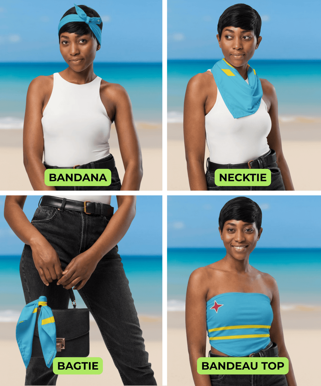 Antigua & Barbuda Flag Bandana All-Over Print Bandana La Vie Bien Antigua & Barbuda Flag Bandana