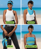 Antigua & Barbuda Flag Bandana All-Over Print Bandana La Vie Bien Antigua & Barbuda Flag Bandana