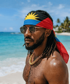 Antigua & Barbuda Flag Bandana All-Over Print Bandana La Vie Bien Antigua & Barbuda Flag Bandana