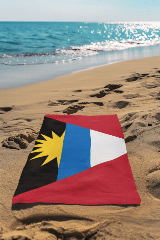 Antigua & Barbuda Flag Beach Towel Beach Towel (Generic Brand) La Vie Bien Antigua & Barbuda Flag Beach Towel