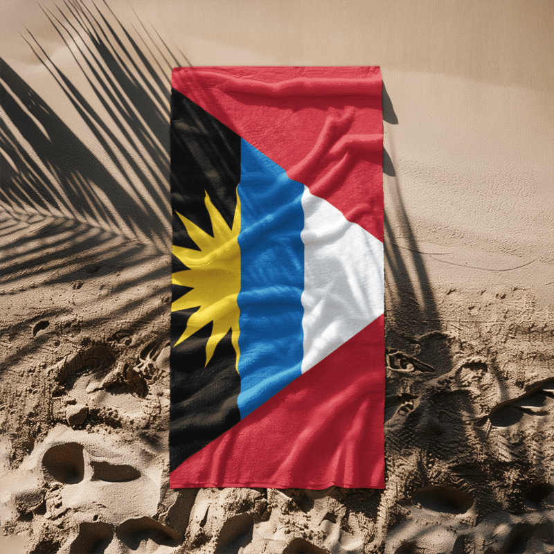 Antigua & Barbuda Flag Beach Towel Beach Towel (Generic Brand) La Vie Bien Antigua & Barbuda Flag Beach Towel