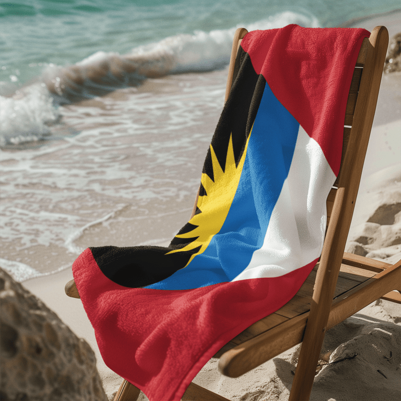 Antigua & Barbuda Flag Beach Towel Beach Towel (Generic Brand) La Vie Bien Antigua & Barbuda Flag Beach Towel