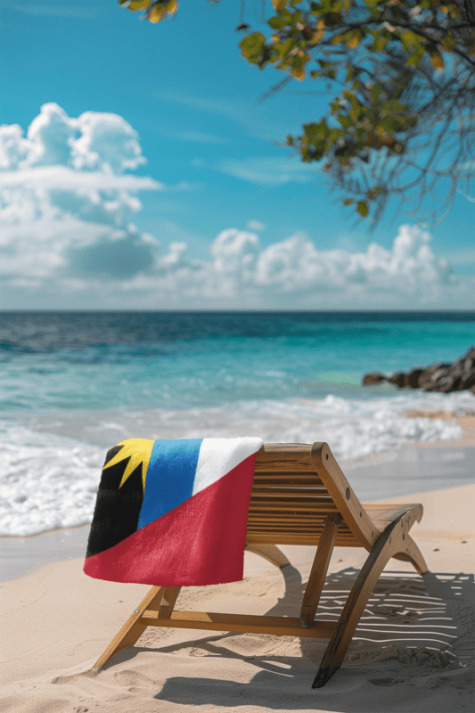 Antigua & Barbuda Flag Beach Towel Beach Towel (Generic Brand) La Vie Bien Antigua & Barbuda Flag Beach Towel