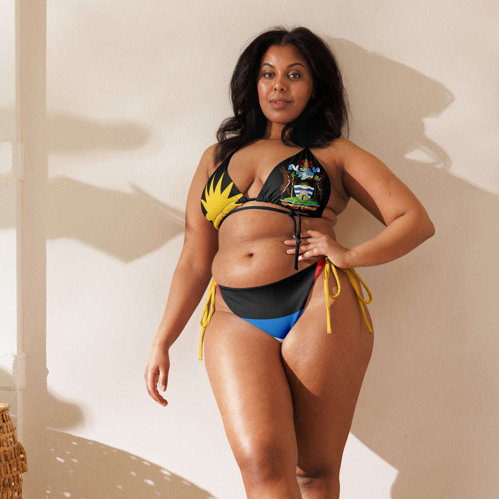 Antigua & Barbuda String Bikini All - Over Print Recycled String Bikini La Vie Bien Antigua & Barbuda String Bikini