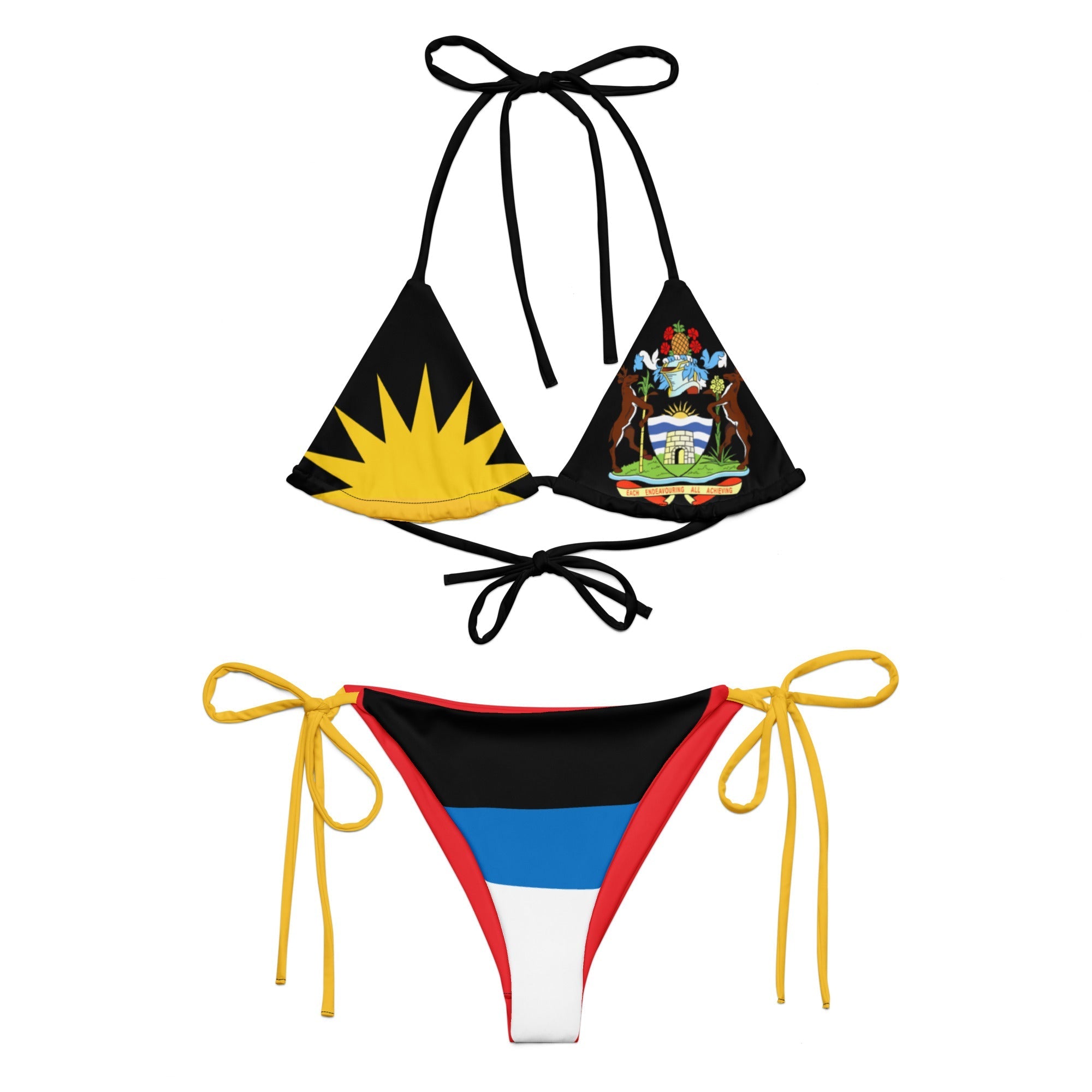 Antigua & Barbuda String Bikini All - Over Print Recycled String Bikini La Vie Bien Antigua & Barbuda String Bikini