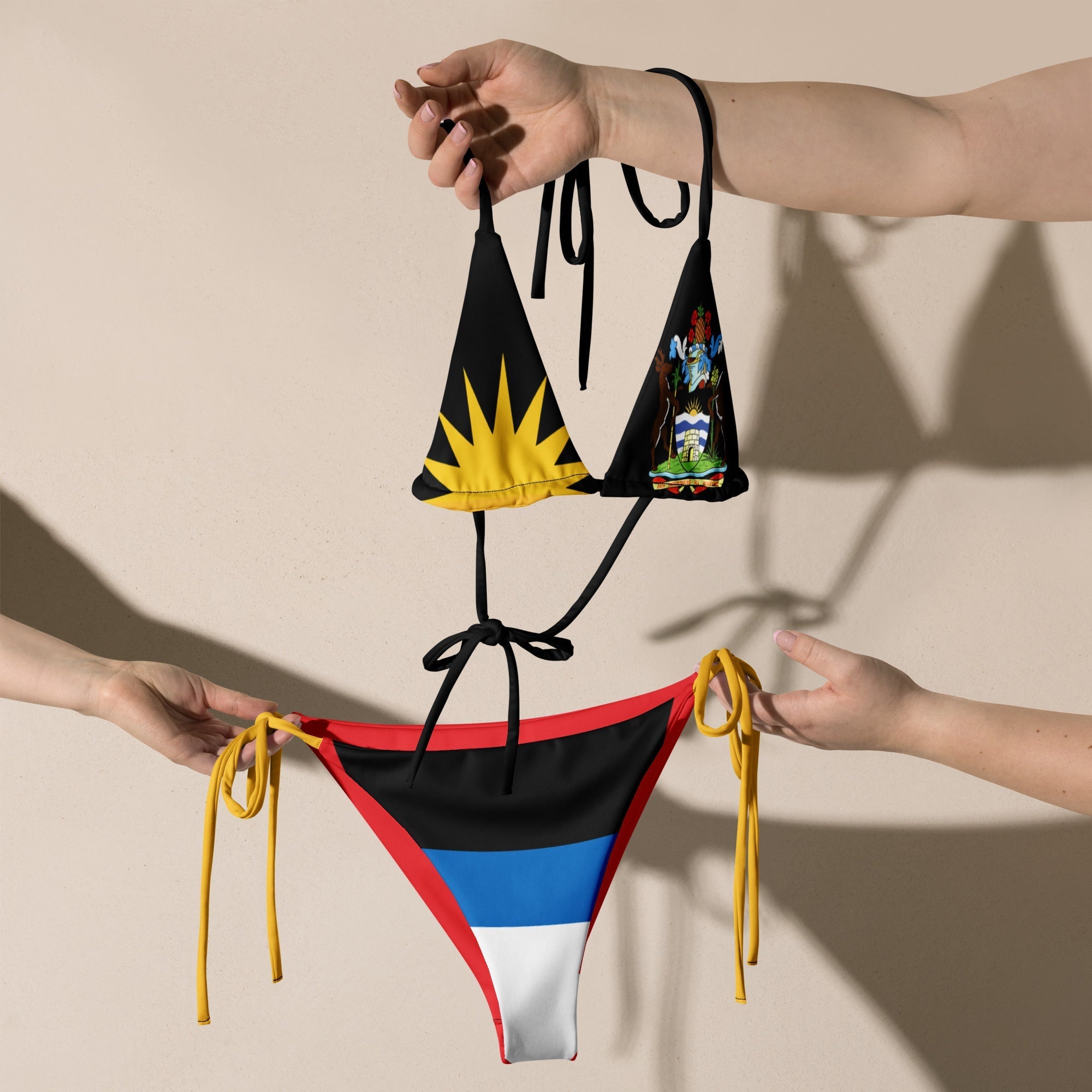 Antigua & Barbuda String Bikini All - Over Print Recycled String Bikini La Vie Bien Antigua & Barbuda String Bikini