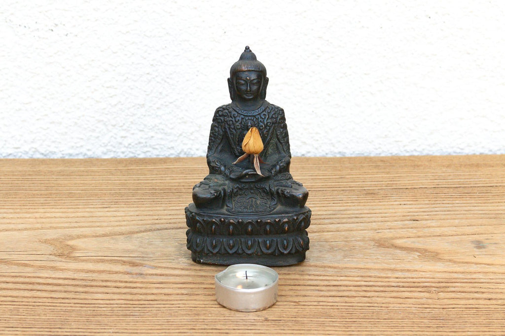 Antique East Asian Patinated Miniature Buddha Figurine La Vie Bien Antique East Asian Patinated Miniature Buddha