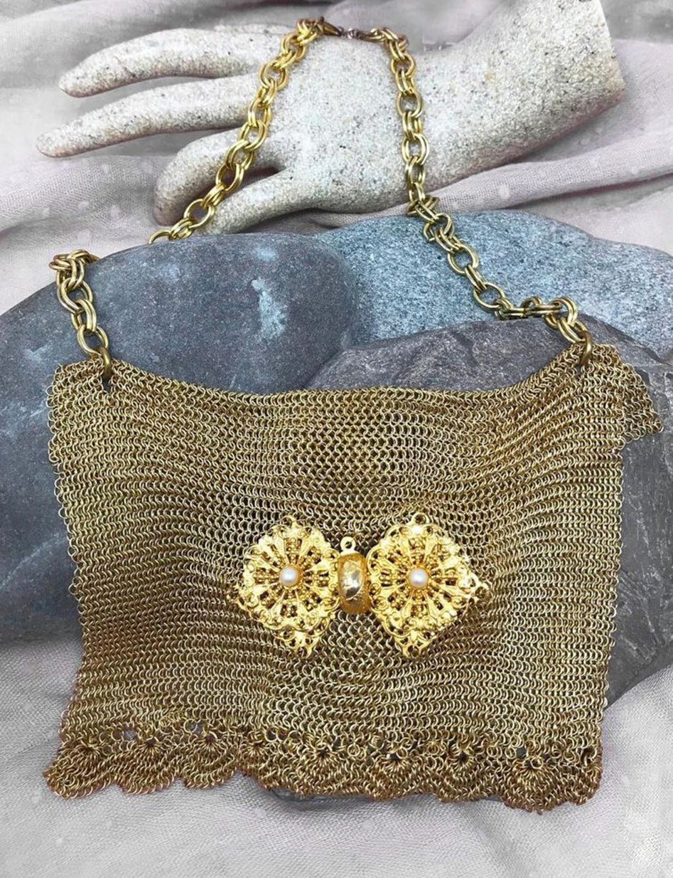 Antique German Purse Chainmail Necklaces La Vie Bien Antique German Purse Chainmail