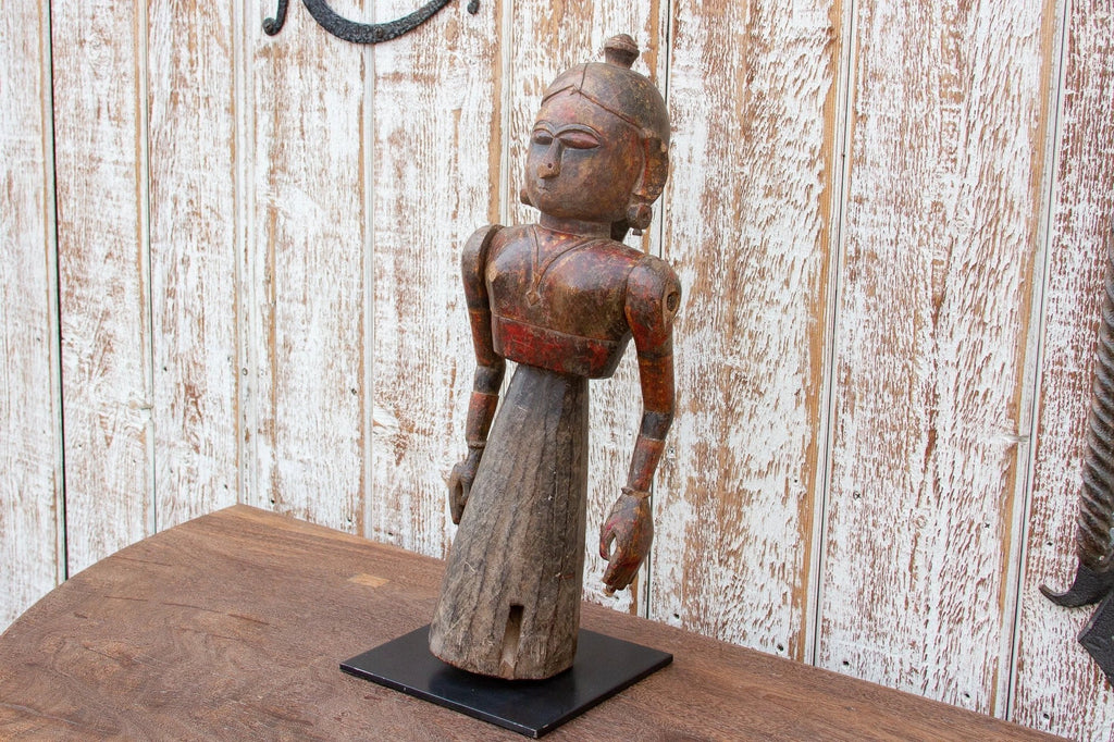 Antique Indian Goddess Wooden Statue