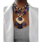 Antique Lapis Lazuli and Rose Gold Necklaxe